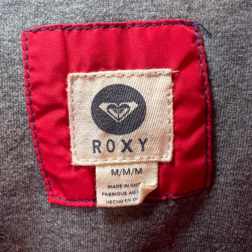 Roxy Quilted Puffer Vest Red Blue Colorblock 70s Retro Lined Cozy Outdoor Medium - Picture 5 of 11